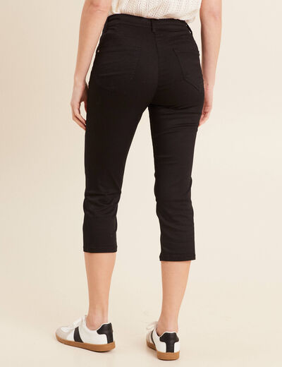Pantacourt droit taille standard noir femme