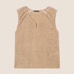 Débardeur tricot sans manches sable femme