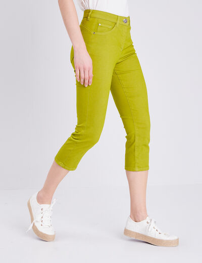 Pantacourt magique Le L&eacute;ger coupe droite vert olive femme