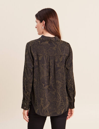 Chemise manches longues vert femme
