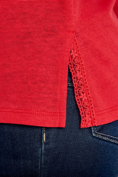 T-shirt manches courtes rouge femme