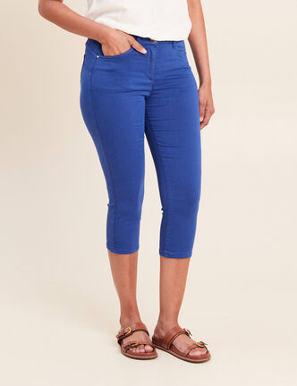 Pantacourt magique Le L&eacute;ger coupe droite bleu fonc&eacute; femme
