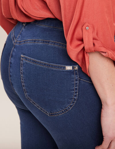 Jean magique Le L&eacute;ger coupe ajust&eacute;e long denim double stone femme