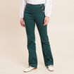Pantalon coupe bootcut taille haute vert fonc&eacute; femme
