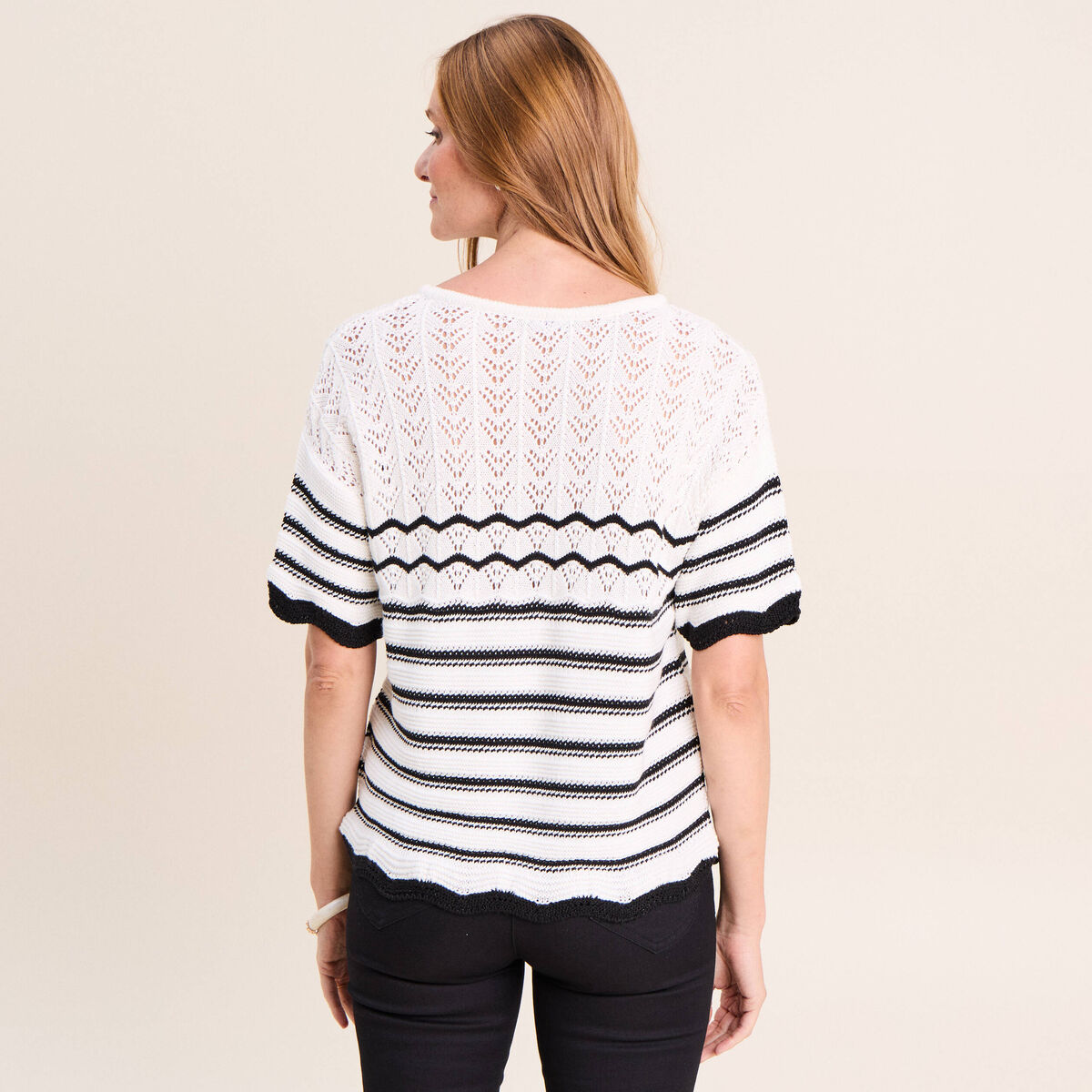 Pull col v noir femme