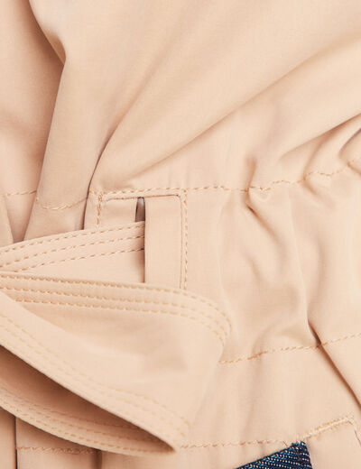 Trench d&eacute;perlant avec capuche doubl&eacute; beige femme