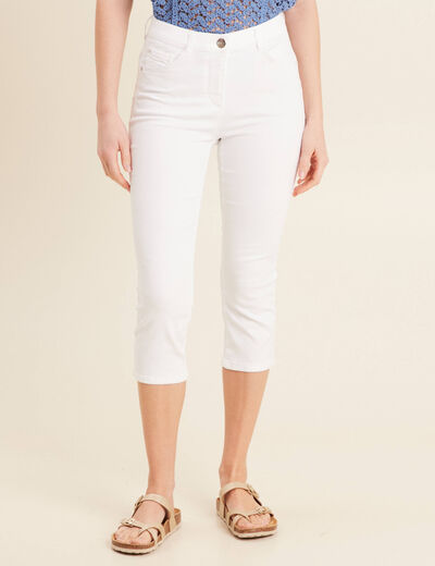 Pantacourt magique Le L&eacute;ger coupe droite blanc femme