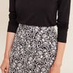Jupe évasée fluide noir femme