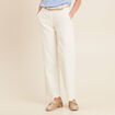 Pantalon droit taille basculée ecru femme