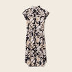 Robe midi droite ceinturée noir femme