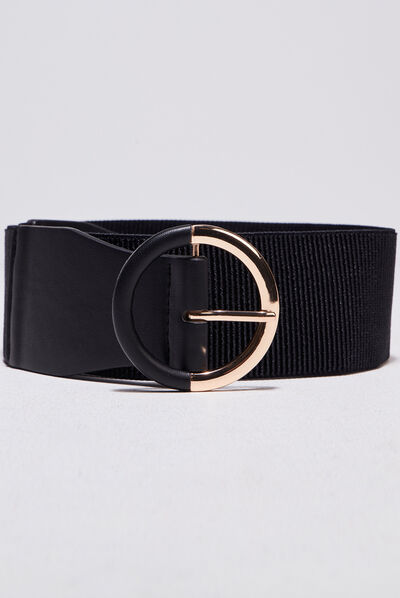 Ceinture large élastiquée noir femme
