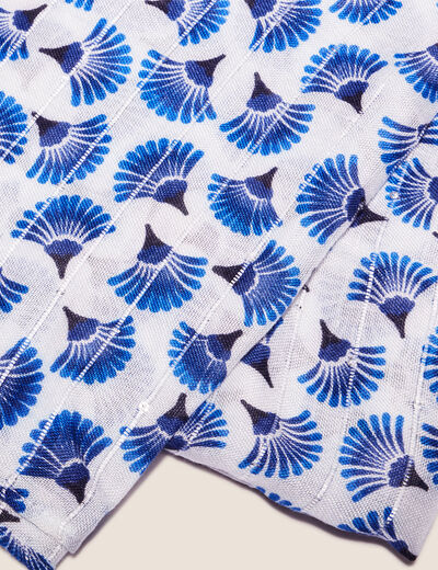 Foulard avec sequins bleu marine femme