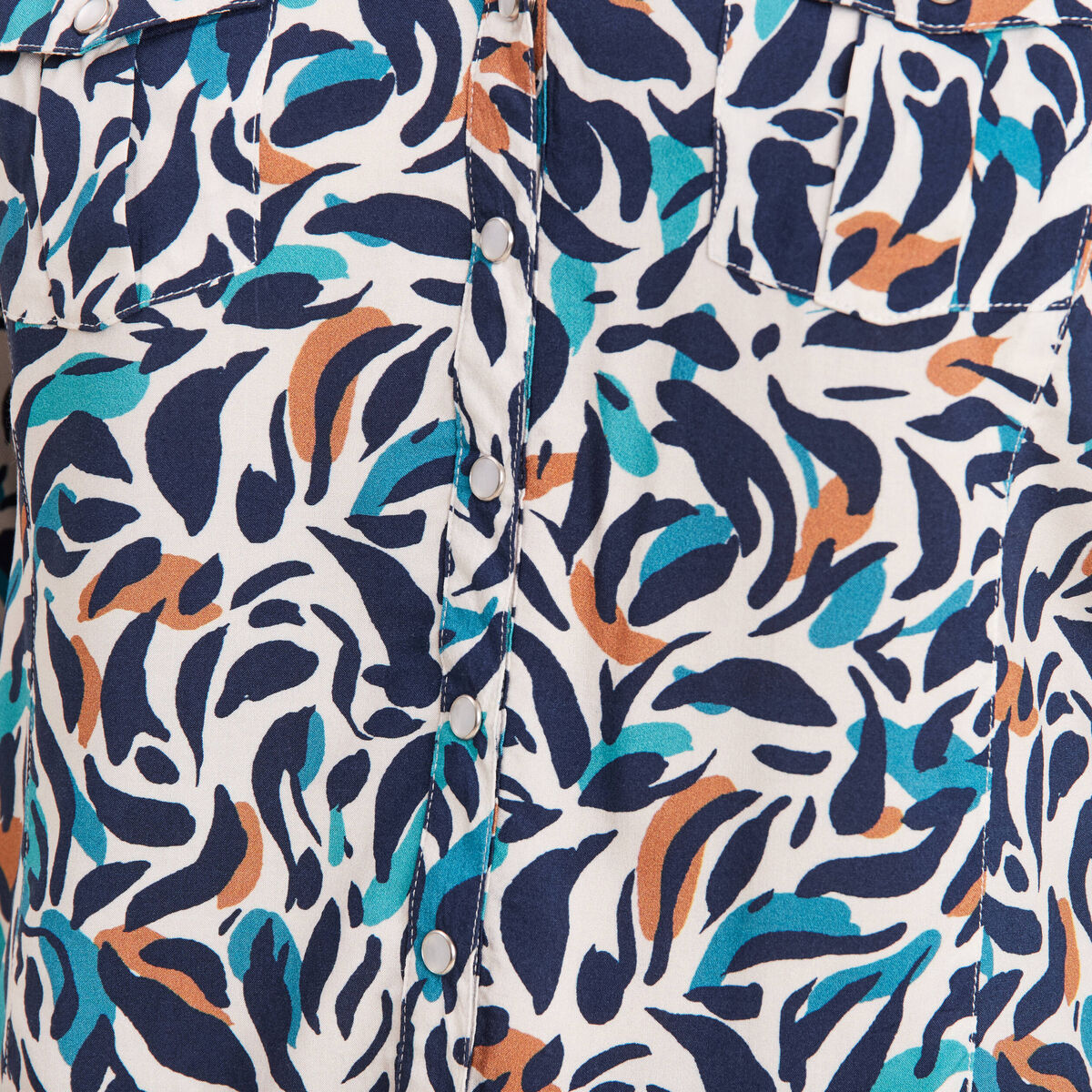 Chemise manches longues bleu canard femme