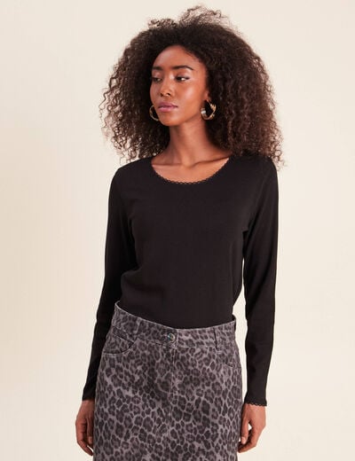 T-shirt manches longues noir femme