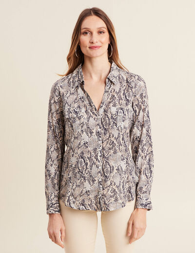 Chemise manches longues beige femme