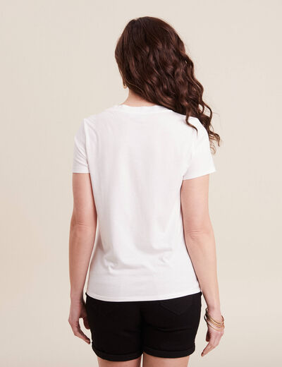 T-shirt manches courtes ecru femme
