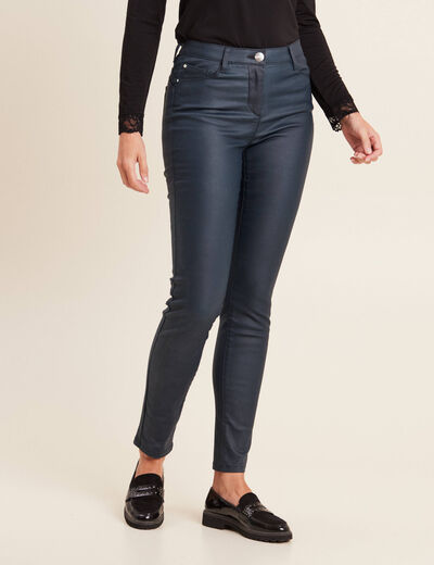 Pantalon magique ajusté bleu canard femme