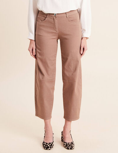 Pantalon magique Le L&eacute;ger coupe barrel taupe femme