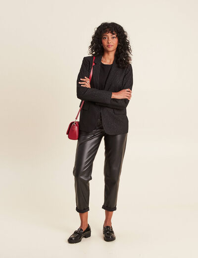 Veste tailleur cintrée noir femme
