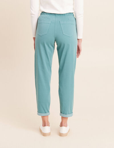 Pantalon coupe mom 7/8&egrave;me bleu turquoise femme