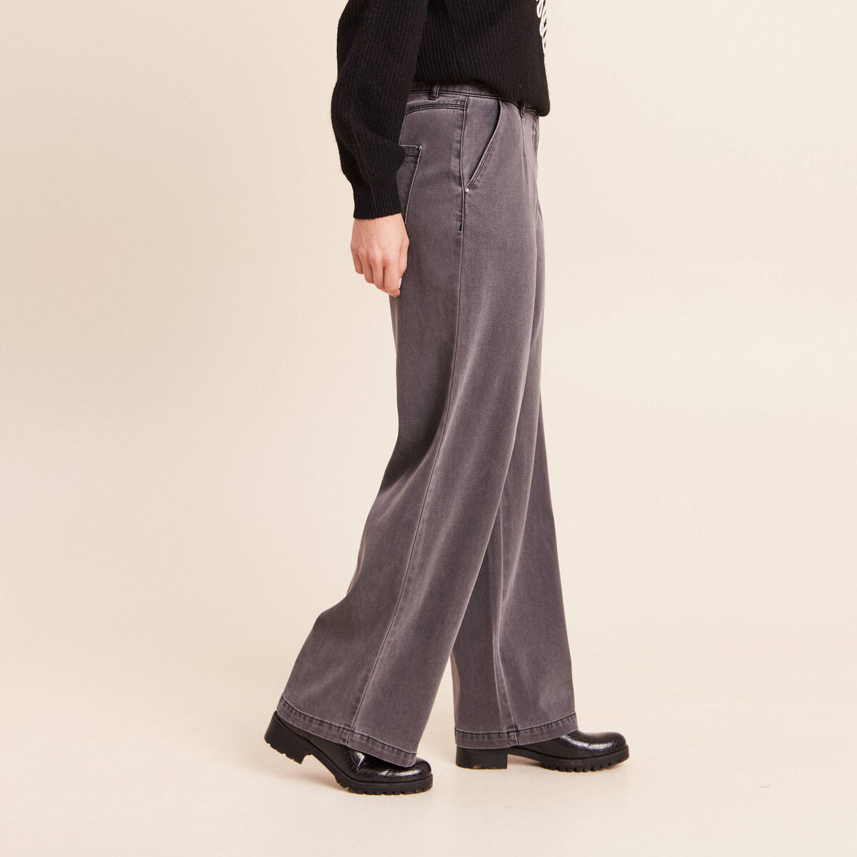 Jean denim gris femme