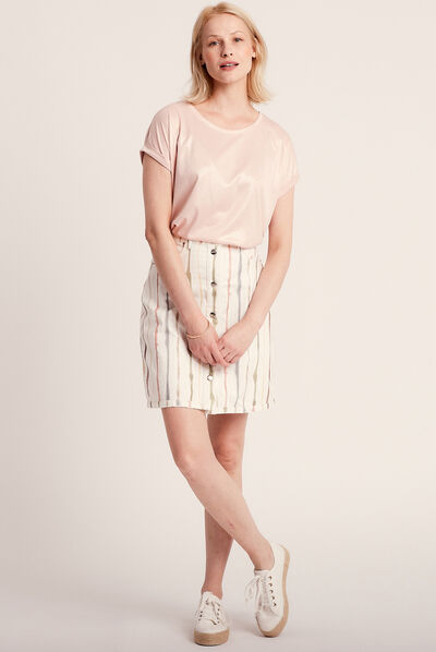 Jupe droite réversible blanc femme