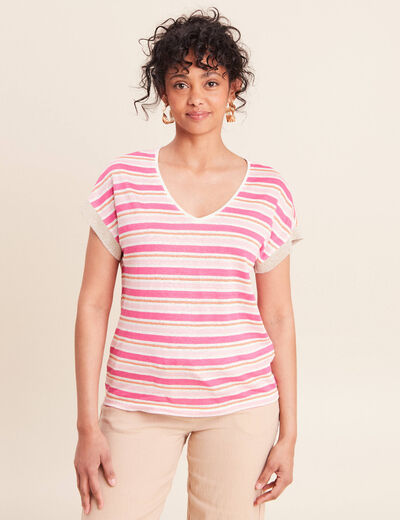 T-shirt manches courtes rose femme
