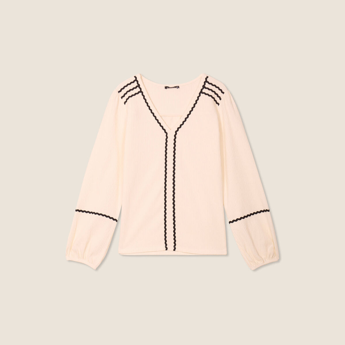 T-shirt manches longues ecru femme
