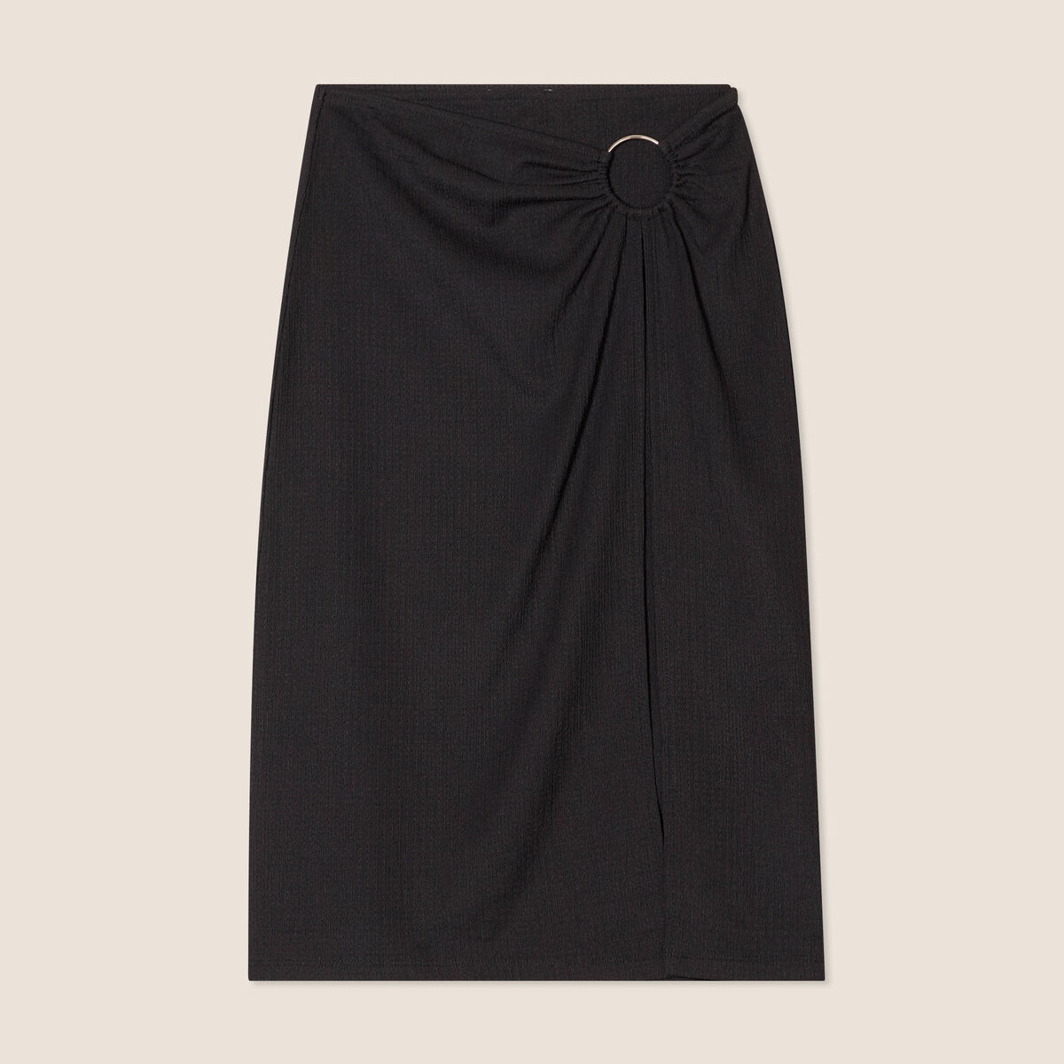 Jupe droite longueur genou noir femme