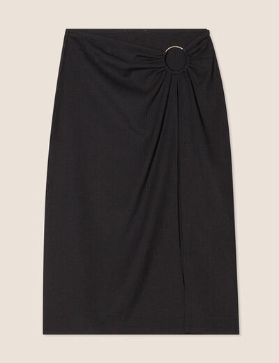 Jupe droite longueur genou noir femme