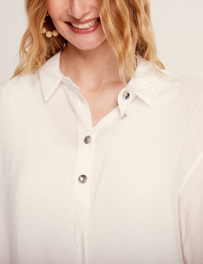 Chemise manches longues ecru femme