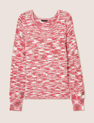 Pull manches longues rose fushia femme