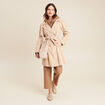 Trench ceinturé à capuche beige femme