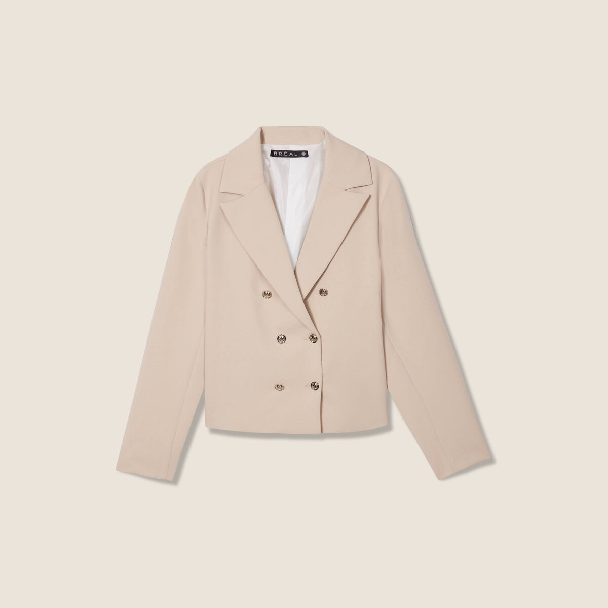 Veste tailleur courte sable femme