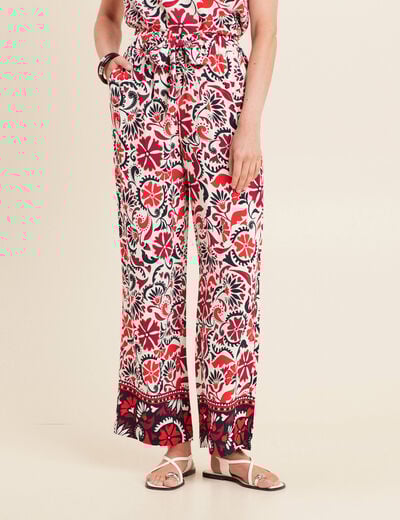 Pantalon flou blanc femme