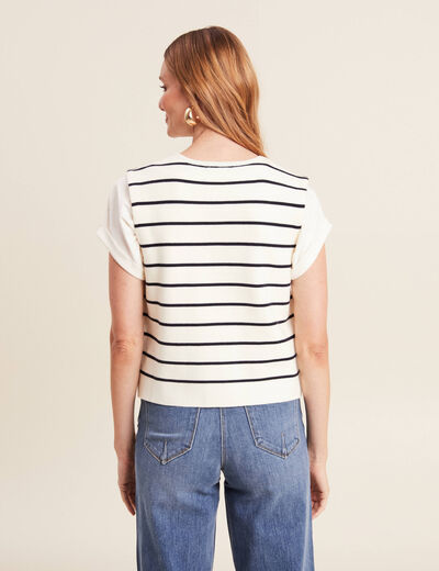 Gilet sans manches blanc femme