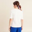 T-shirt manches coude ecru femme