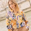 Chemise manches longues bleu femme
