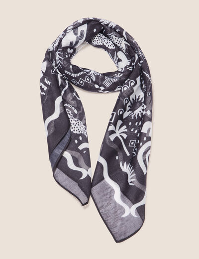 Foulard carré noir femme