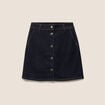 Jupe courte trap&egrave;ze en jean denim brut femme