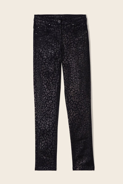 Pantalon ajusté enduit 7/8ème couleur bronze femme
