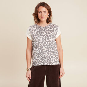 Pull sans manches ecru femme