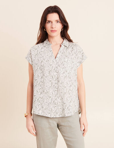 Chemise sans manches vert kaki femme