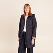 Parka &agrave; capuche doubl&eacute;e bleu fonc&eacute; femme