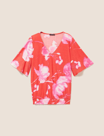 Blouse manches courtes rouge femme