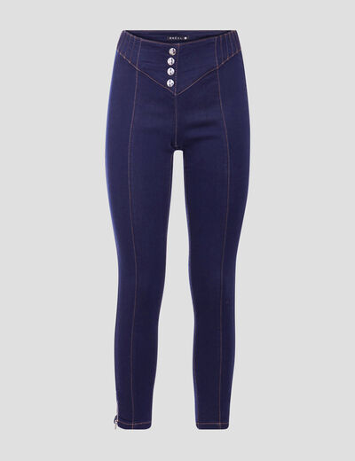Jegging avec boutons denim brut femme