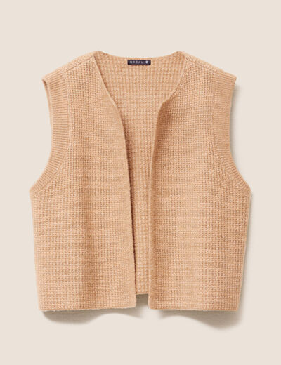 Gilet sans manches marron femme