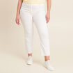 Pantalon droit taille haute 7/8ème blanc femme