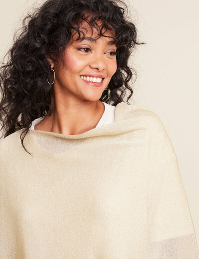 Poncho couleur or femme