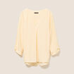 blouse fluide manches 3/4 jaune femme